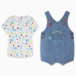 Salopette color jeans con maglia colorata da bambino della marca Tuc Tuc