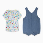 Salopette color jeans con maglia colorata da bambino della marca Tuc Tuc - immagine 2