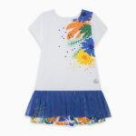 Abito bianco da bambina con fiori della marca Tuc Tuc