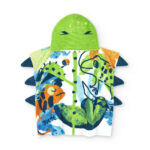Asciugamano poncho verde da bambino collezione Tropadelic