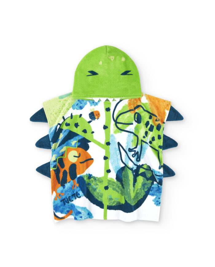 Asciugamano poncho verde da bambino collezione Tropadelic - immagine 1