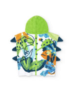 Asciugamano poncho verde da bambino collezione Tropadelic - immagine 3