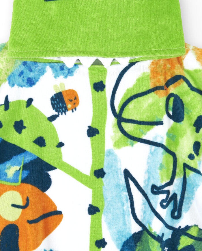 Asciugamano poncho verde da bambino collezione Tropadelic - immagine 4