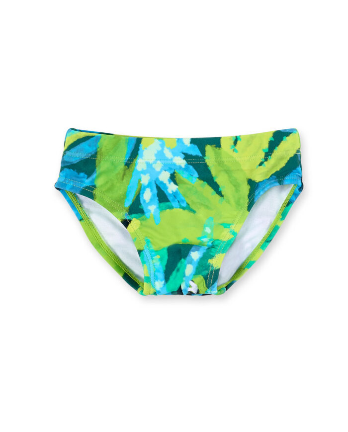 Costume da bagno slip verde da ragazzo collezione Tropadelic - immagine 1