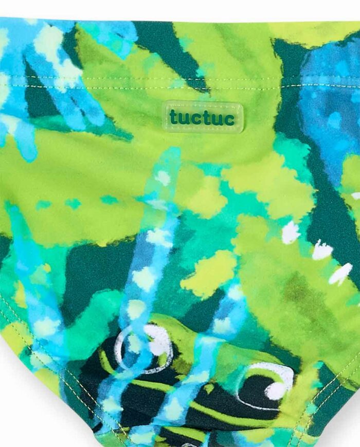 Costume da bagno slip verde da ragazzo collezione Tropadelic - immagine 3
