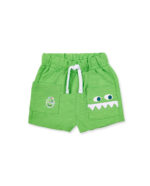 Bermuda da bambino in peluche verde collezione Tropadelic