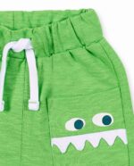 Bermuda da bambino in peluche verde collezione Tropadelic - immagine 3