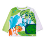 T-shirt lunga da bambino in maglia bianca collezione Tropadelic