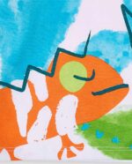 T-shirt lunga da bambino in maglia bianca collezione Tropadelic - immagine 3