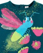 Completo in maglia verde rosa da bambina collezione Tropadelic - immagine 2