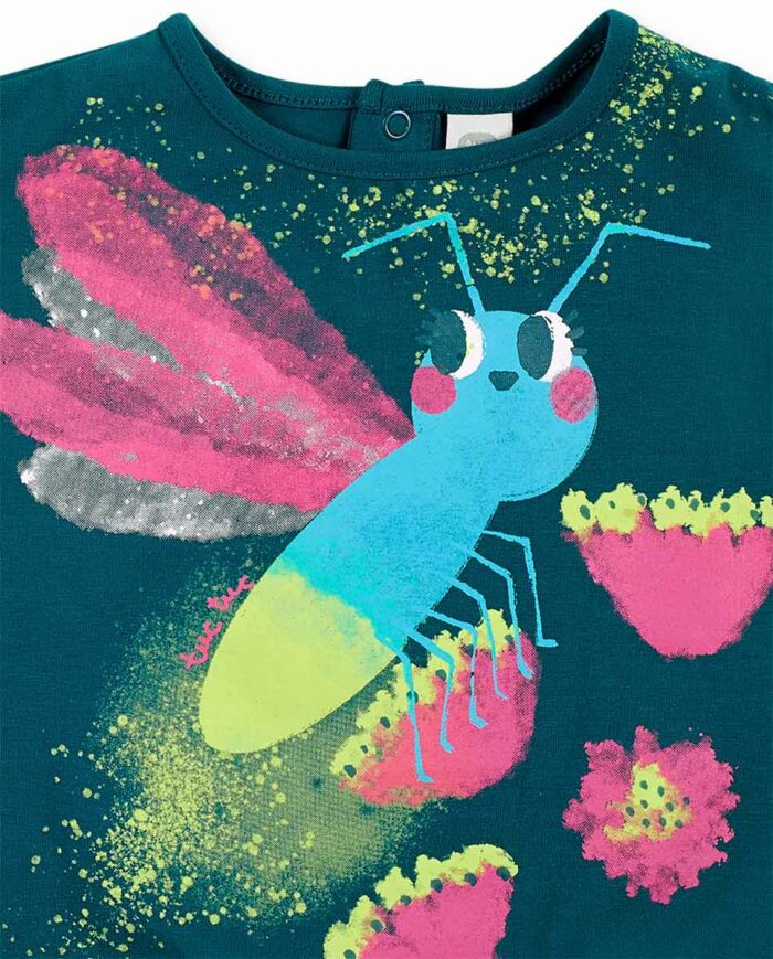 Completo in maglia verde rosa da bambina collezione Tropadelic - immagine 2