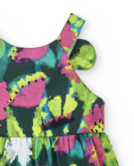 Abito da bambina in popeline verde collezione Tropadelic - immagine 4