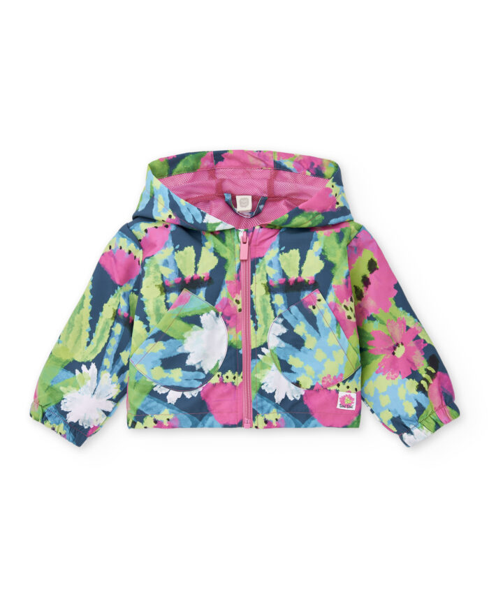 Giacca a vento verde da bambina collezione Tropadelic - immagine 1