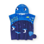 Asciugamano poncho blu da bambino collezione Ocean Wonders