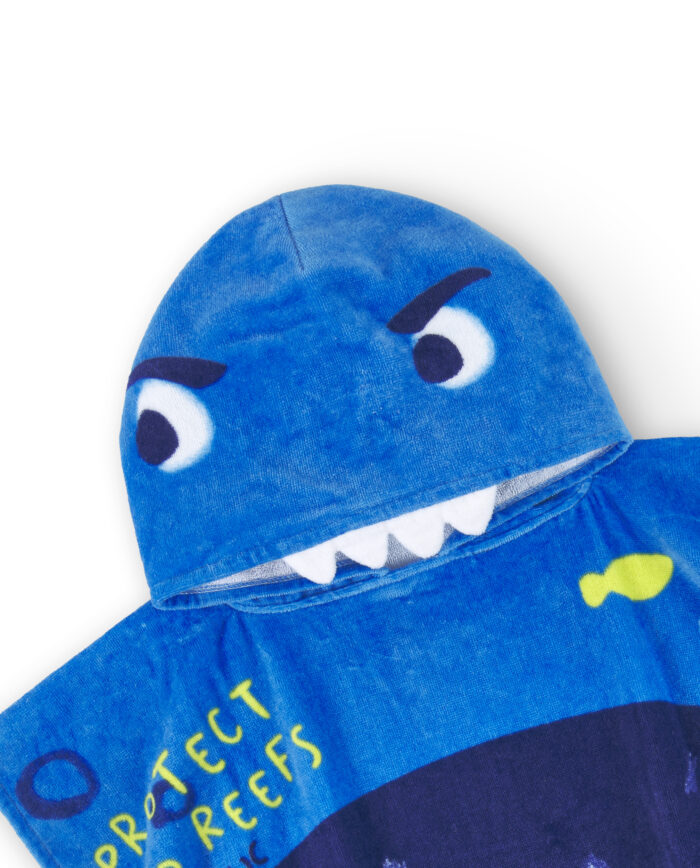 Asciugamano poncho blu da bambino collezione Ocean Wonders - immagine 4