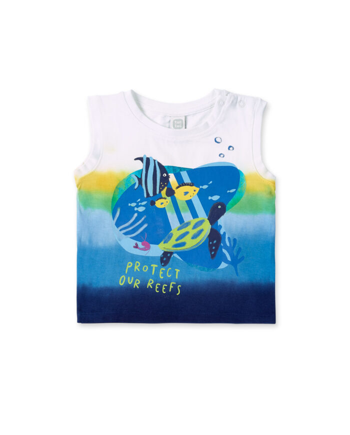 Canotta blu in maglia da bambino collezione Ocean Wonders - immagine 1