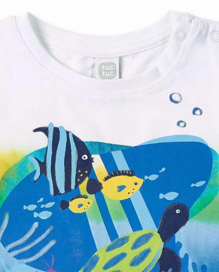 Canotta blu in maglia da bambino collezione Ocean Wonders - immagine 4