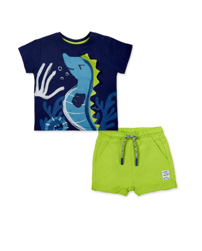 Completo in maglia verde blu da bambino collezione Ocean Wonders - immagine 1