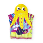 Asciugamano poncho giallo da bambina collezione Ocean Wonders
