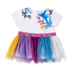 Abito da bambina in maglia di tulle bianco. collezione Ocean Wonders