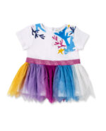 Abito da bambina in maglia di tulle bianco. collezione Ocean Wonders