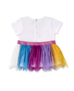 Abito da bambina in maglia di tulle bianco. collezione Ocean Wonders - immagine 2