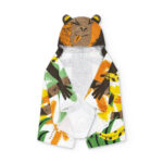 Asciugamano poncho marrone da ragazzo collezione Banana Records