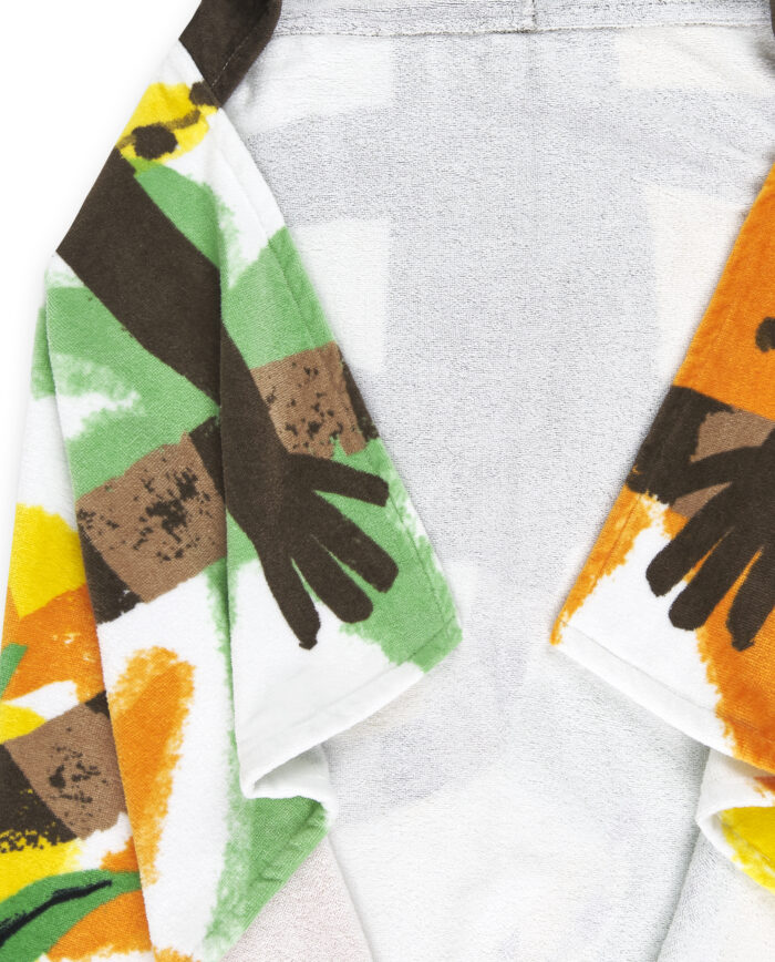 Asciugamano poncho marrone da ragazzo collezione Banana Records - immagine 4