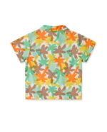 Camicia da bambino in popeline verde stampato collezione Banana Records - immagine 2