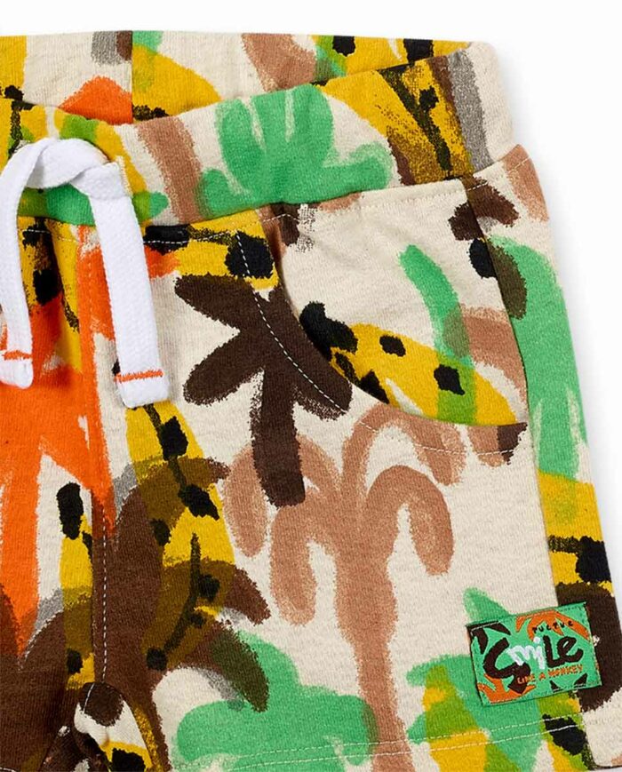 Completo bianco in maglia di peluche da bambino collezione Banana Records - immagine 3