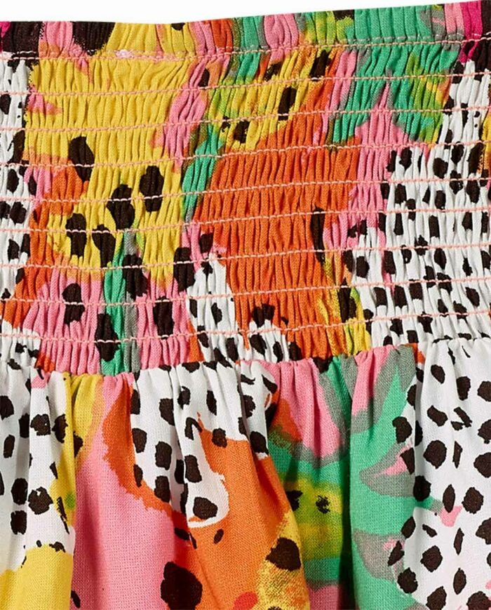 Gonna in popeline rosa da bambina collezione Banana Records - immagine 3