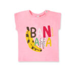 T-shirt rosa in maglia da bambina collezione Banana Records