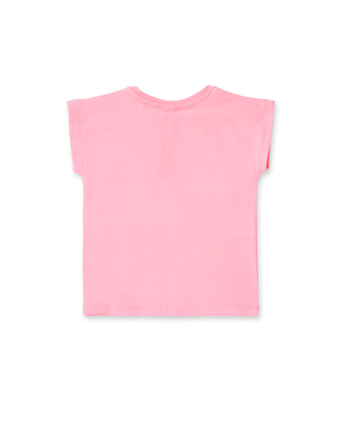 T-shirt rosa in maglia da bambina collezione Banana Records - immagine 4