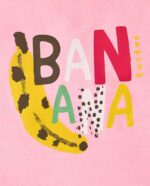 T-shirt rosa in maglia da bambina collezione Banana Records - immagine 3