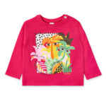 T-shirt fucsia lavorata a maglia da bambina collezione Banana Records