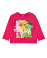 T-shirt fucsia lavorata a maglia da bambina collezione Banana Records