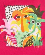 T-shirt fucsia lavorata a maglia da bambina collezione Banana Records - immagine 2