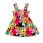 Abito da bambina in popeline rosa collezione Banana Record