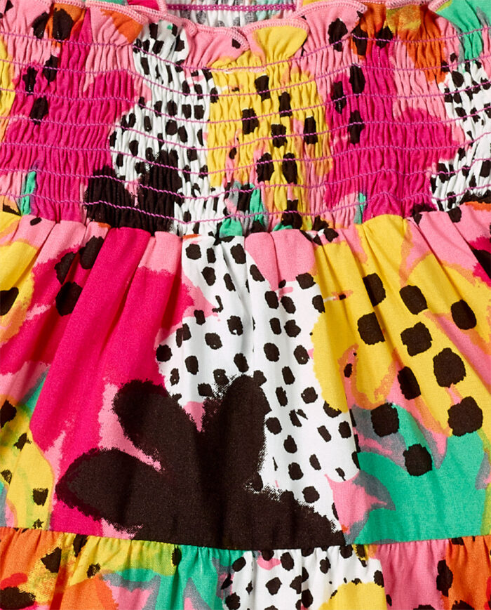 Abito da bambina in popeline rosa collezione Banana Record - immagine 3