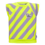 Top corto senza maniche rigato lime e viola da ragazza della marca Retour