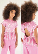 Blousa rosa con decori da ragazza della marca Naida - immagine 2