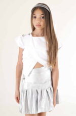 Maglia corta bianca da ragazza della marca Naida - immagine 2