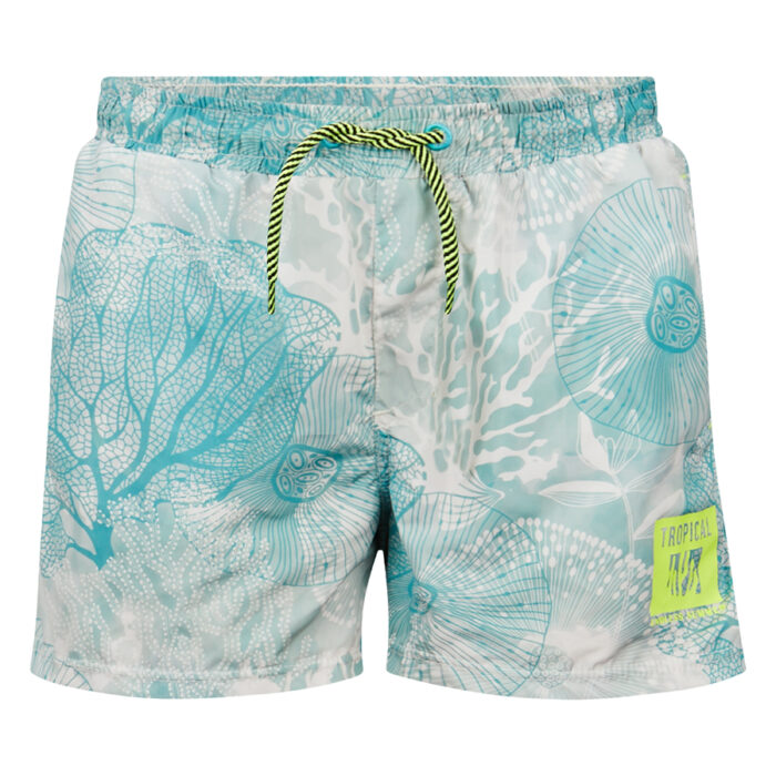 Costume da bagno verde acqua con fantasia da ragazzo della marca Retour - immagine 1