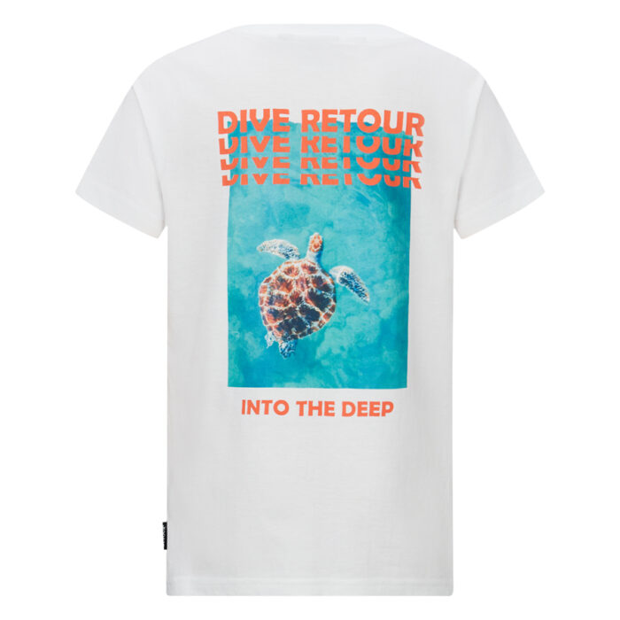 T-Shirt bianca con stampa sul retro da ragazzo della marca Retour - immagine 2
