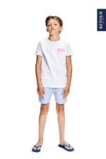 T-Shirt bianca con stampa sul retro da ragazzo della marca Retour - immagine 3