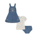 Salopette con gonna, mutandina e T-shirt coordinate Hi Sunshine