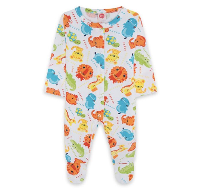 Tutina bianca con animali da bambino Hi Sunshine - immagine 1