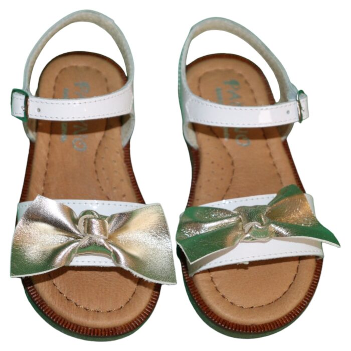 Sandalo bianco con fiocco da bambina della marca Panyno - immagine 2