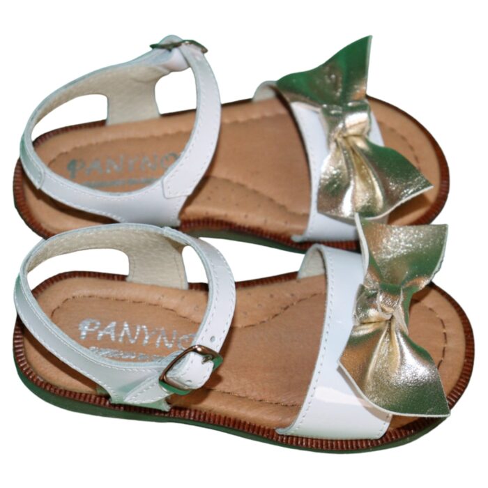 Sandalo bianco con fiocco da bambina della marca Panyno - immagine 3