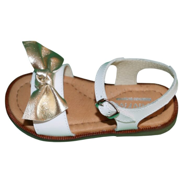 Sandalo bianco con fiocco da bambina della marca Panyno - immagine 5